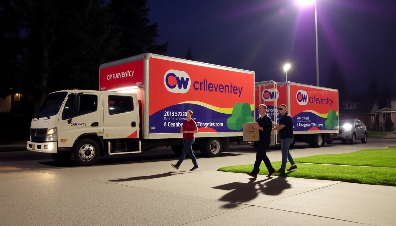 Apex Moving Company Calgary AB team expertly handling a local residential move with branded trucks and careful packing.