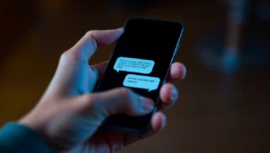Human or not in conversation: a person analyzing chatbot responses with keen observation, demonstrating discernment skills for screen readers.