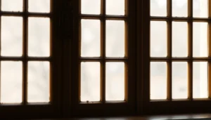 Close-up of authentic Georgian sash windows showcasing the six-pane grid and wooden frame, highlighting craftsmanship and period features.