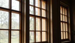 Elegant Georgian sash windows showcasing their six-pane grid design and timeless wooden craftsmanship.