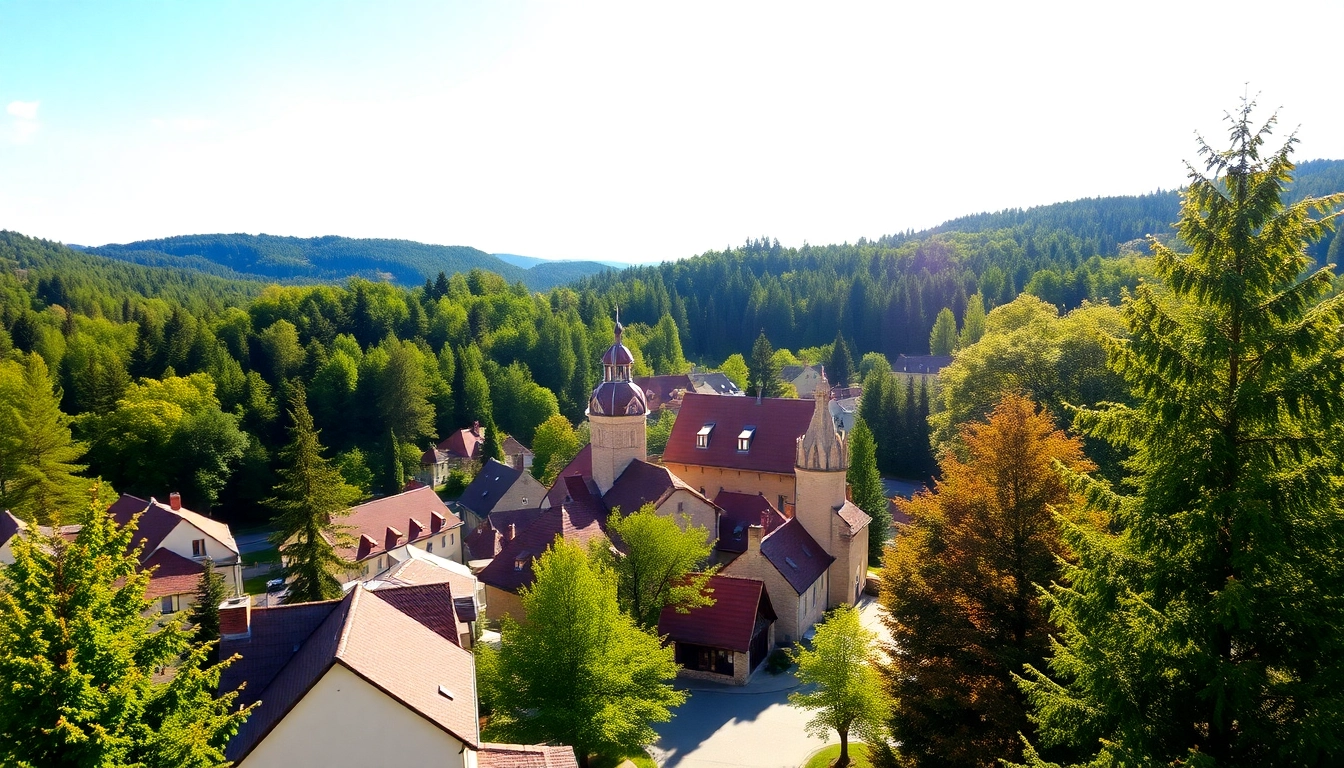 Saalfeld’s picturesque landscape with historic buildings and lush greenery, ideal for a peaceful retreat.