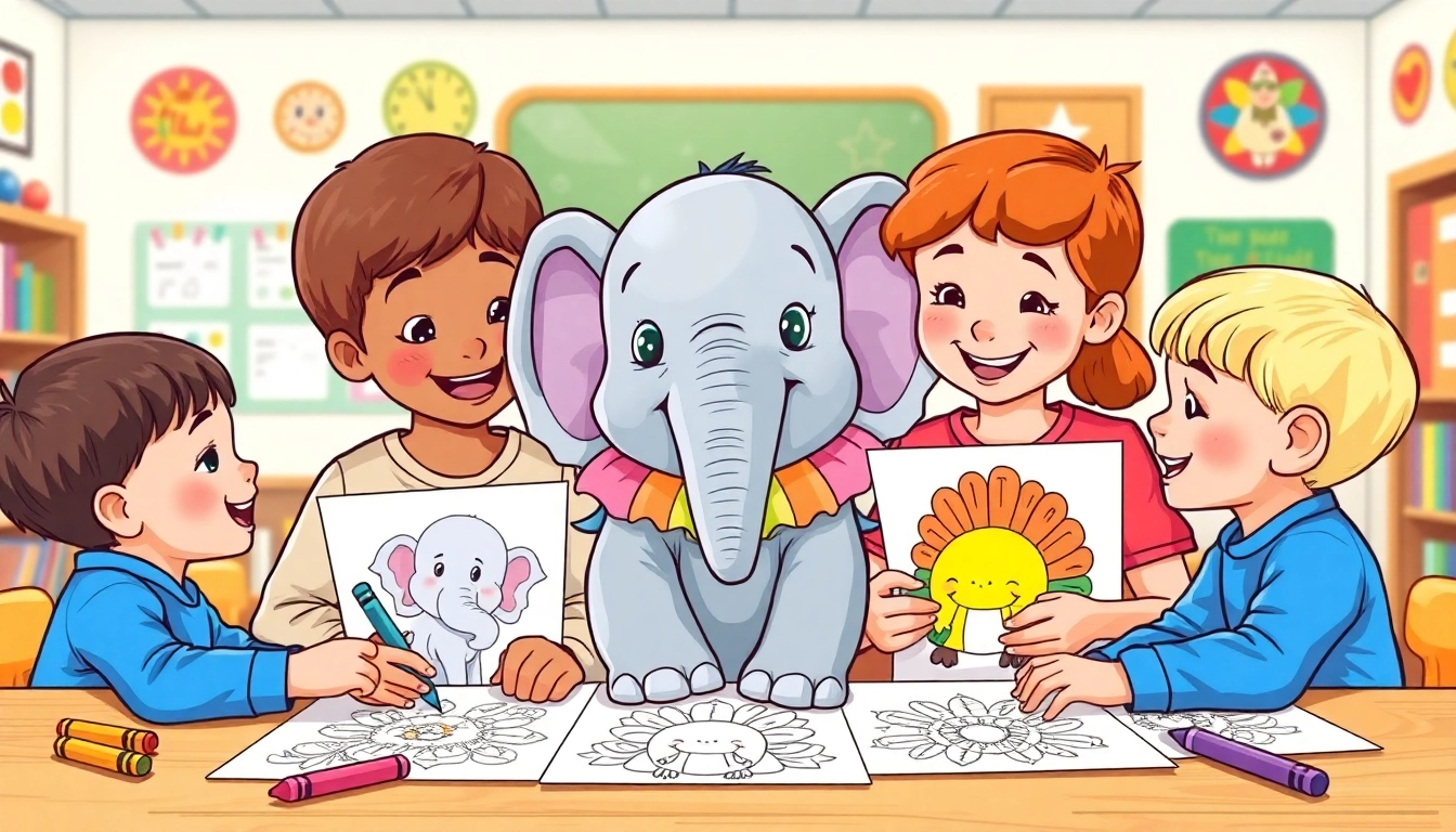 My Color School features engaging elephant coloring pages that foster creative learning and fun for kids in an educational setting.