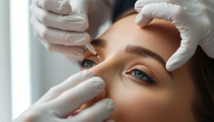 Botox Behandlung - A trained specialist performing a precise Botox injection in a modern clinic for a natural, youthful look.