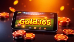 Gold365 betting platform logo shown on a smartphone with live sports and casino icons, emphasizing secure and engaging online gambling experience for Indian users.