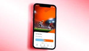 Fairplay betting platform login screen with vibrant orange and black themes, user-friendly design and sports elements for easy access.