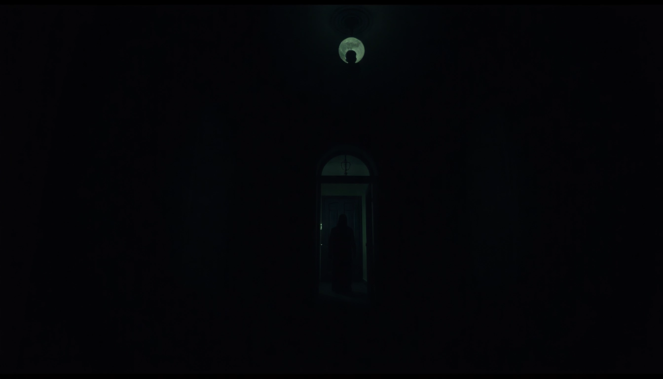 Engaging horror video thumbnail featuring a spooky abandoned house with creepy lighting and ghostly silhouettes, designed to attract thrill-seekers.