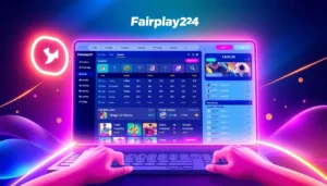 Fairplay24 online betting platform showing sports icons and a dynamic user interface for secure