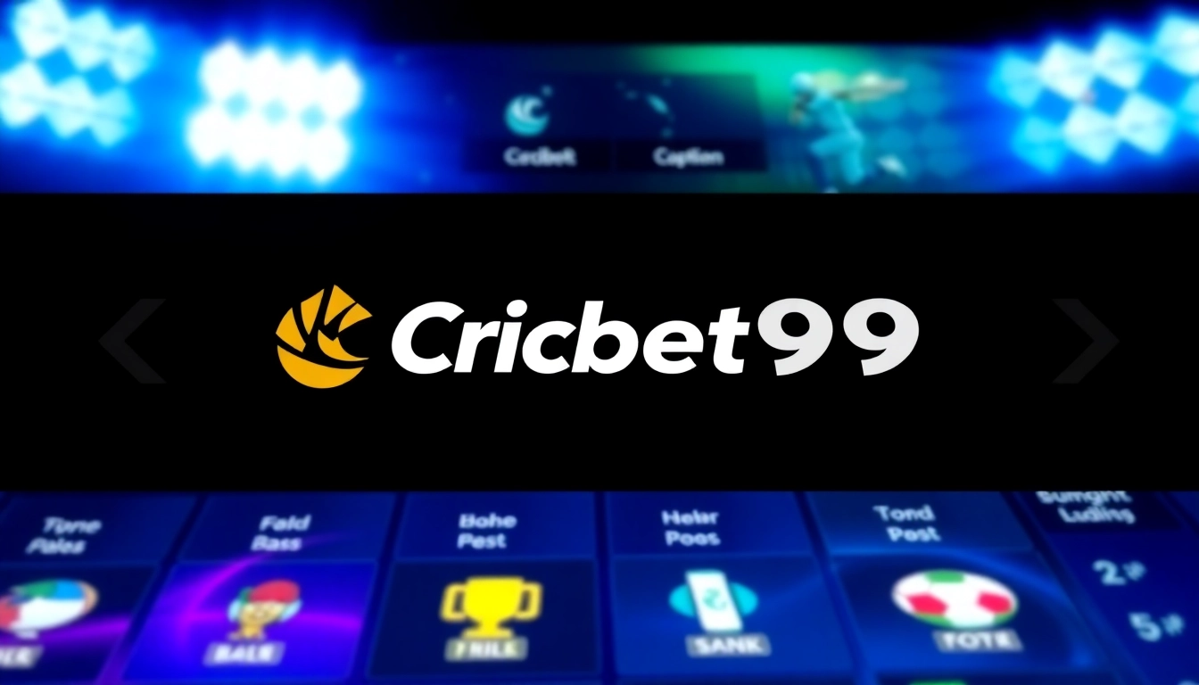 Professional Cricbet99 online betting platform with sports symbols and vibrant interface for
