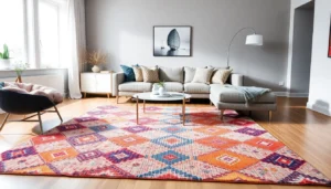 Vivid Tappeti a Milano rug placed in a contemporary living room, highlighting texture and