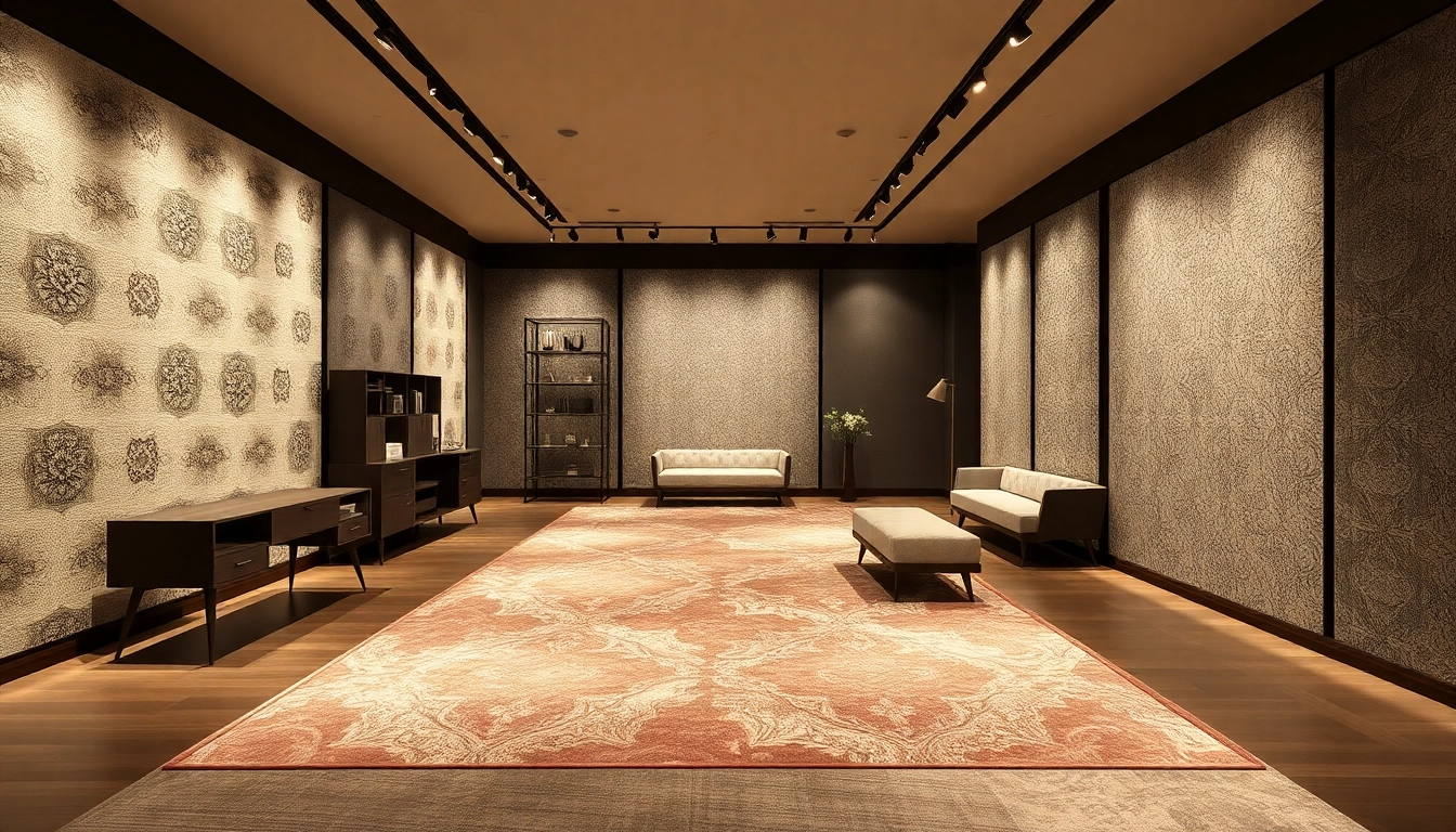 Premium Tappeti a Milano displayed in a stylish showroom, showcasing craftsmanship and elegant